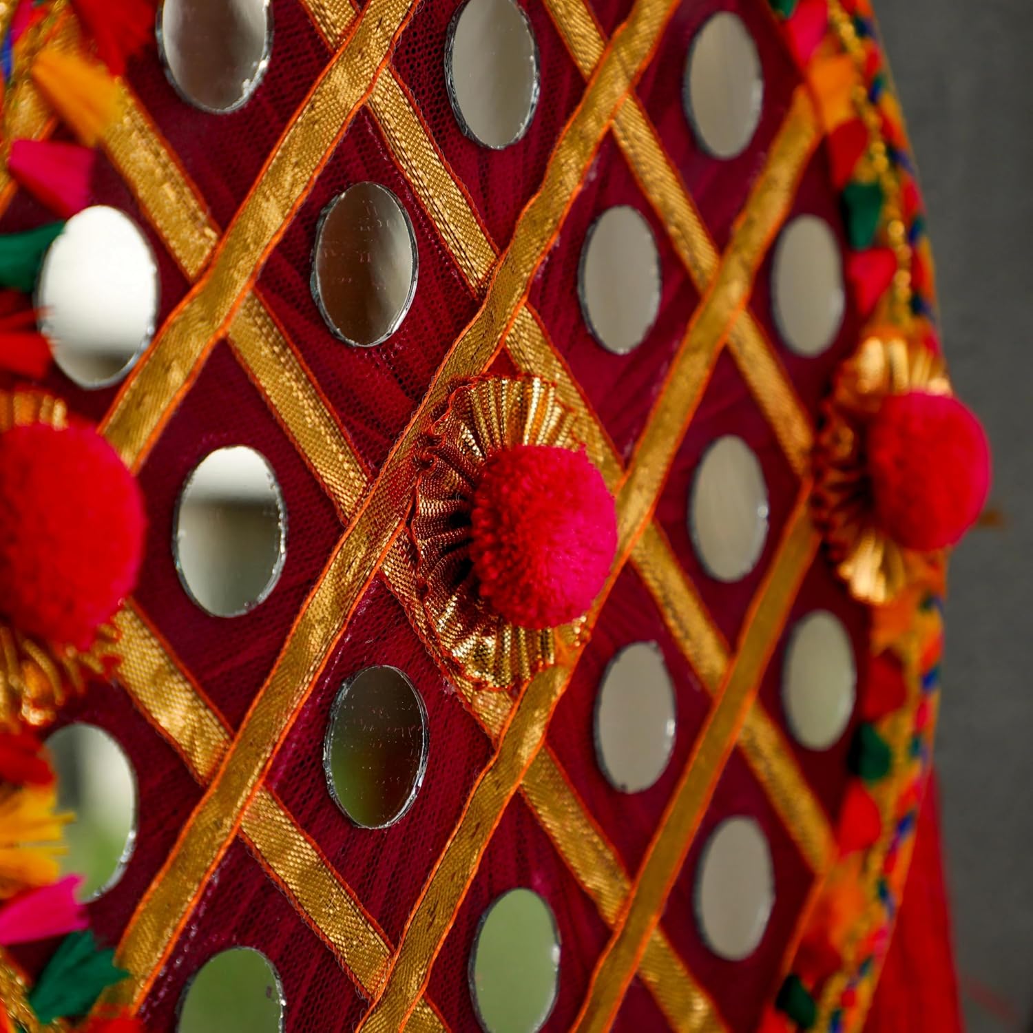 Handcrafted Lippan Art Wall Hanging with Mirror Work