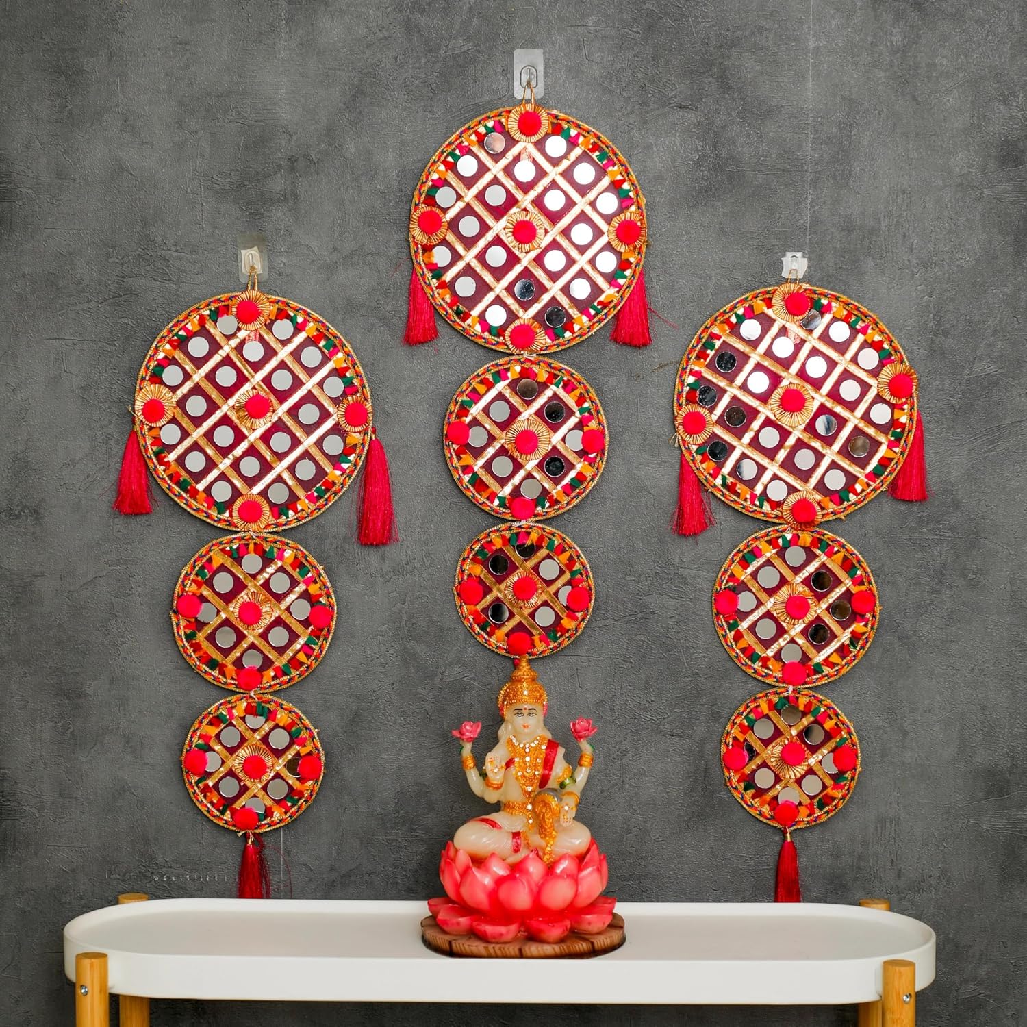 Handcrafted Lippan Art Wall Hanging with Mirror Work
