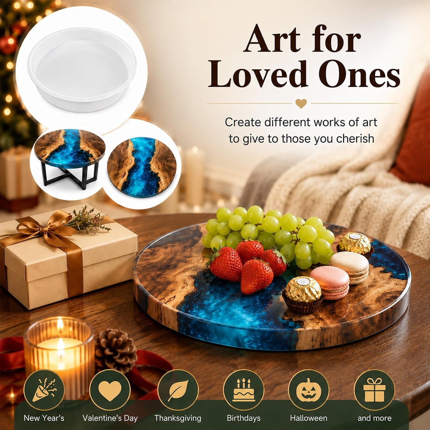 14-inch Round Silicone Table Mould for River Tables
