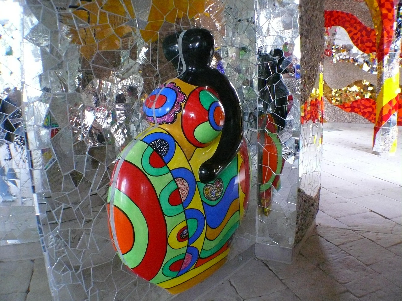 Mirror mosaic art wall
