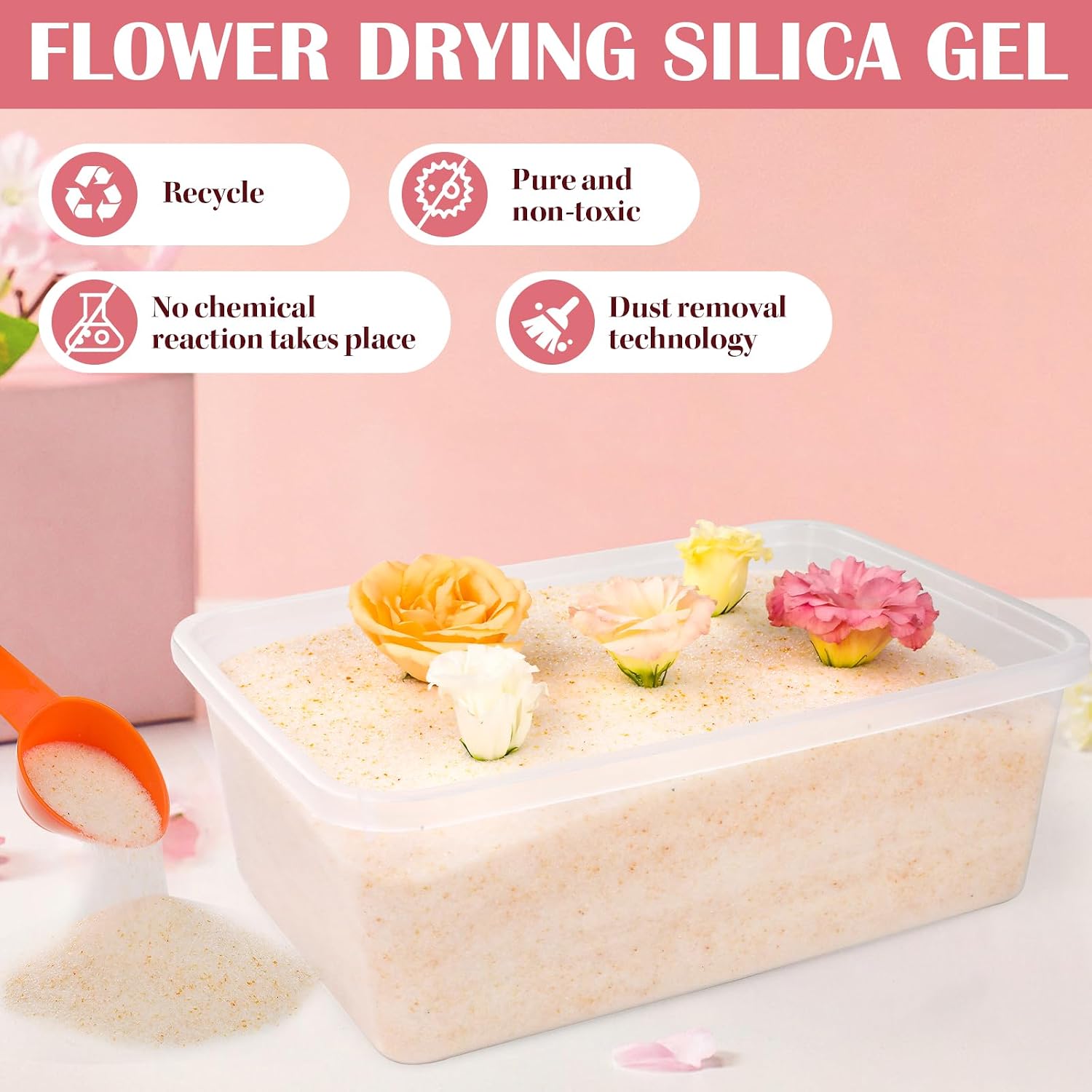 Silica Gel Flower Drying Crystals, 5 lb, Reusable
